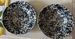 2 Blue Splatter Ware Metal Soup Chili Bowls 8 Never Used. Fixed Price $21.95.