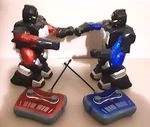 Black Series Remote Controlled Head To Battle Boxing Robots - Euc. Fixed Price $14.95.