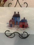 Cottagecore Glass Cutting Board / Wall Decor Heartland Village. Fixed Price $35.00.
