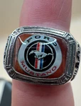Ford Mustang Wild Horse 925 Sterling Silver 18K Ring Size 7 3/4. Fixed Price $62.50.