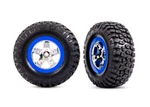 Traxxas 5869A Tires & Wheels, Assembled, Glued (sct Chrome, Blue Beadlock Style. Fixed Price $24.95.