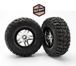 Traxxas 5882R Kumho Tires & Split-spoke Satin Chrome Wheels (2) (slash 2WD). Fixed Price $24.95.