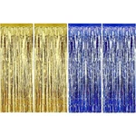 4 Pack Foil Fringe Backdrop Decorations Metallic Curtains Shim.... Fixed Price $21.19.