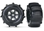 Traxxas X-maxx Xmaxx Paddle Tires Factory Glued On Black Wheels (2PCS) TRA7773. Fixed Price $74.95.