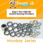 Align T-rex 550E Fbl 34 Pcs Rubber Sealed Bearings Kit. Fixed Price $31.99.