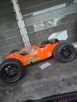 Vintage Kyosho Inferno /MP777 St-rr Truggy. Fixed Price $500.00.