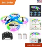 Blue Nano Quadcopter Mini Drone With 15 Flight Time & Headless Mode. Fixed Price $52.50.