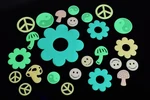 Directglow 24PC The Dark Luminous Sixties Plastic Fun Wall Ceiling Decor. Fixed Price $8.95.