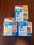 Oem Genuine Hp Vivera 38 Ink Cartridge - Cyan, Matte Black, Magenta. Fixed Price $35.00.