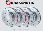 Front+rear Brakenetic Sport Drilled Slotted Rotors 323MM BSR75442. Fixed Price $289.00.