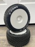 Duratrax X-cons Pre-mounted 1/8 Buggy Tires (white) (2). Fixed Price $29.00.