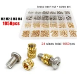 1X M1.4-M6 Hot Heat Melt Injection 3D Print Brass Embed Insert Nut Screw Set Kit. Fixed Price $29.96.
