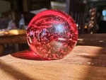 Vibrant Red Controlled Bubble Hand Blown Vintage Wow Paperweight N25 To Usa Only. Fixed Price $49.99.