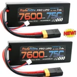 Powerhobby 2S 7.4V 7600MAH 75C Lipo Battery XT60 Plug + Adapter (2). Fixed Price $114.95.