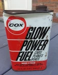 Vintage Cox Glow Power Fuel Qt Tin R/c Cars Boats Planes Cap Advertising. Fixed Price $14.99.