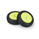 New Pro-line 1/18 Wedge Front Carpet Mini-b Tires Mounted 8MM Yellow Wheels (2). Fixed Price $21.98.