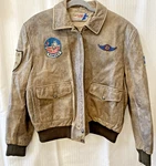 Vtg Flight Club Vintage Leather Bomber Jacket Patches Men Size Medium. Fixed Price $115.00.