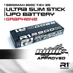 R1-030037 5900MAH 200C 7.6V 2S Ultra Slim, Stick Lipo Battery W/ 5MM Bullets. Fixed Price $99.99.