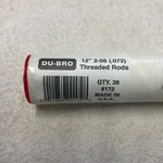 Dubro Products 2-56 Threaded Rods (12"/305MM) (tube Of 36). Fixed Price $32.00.