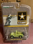 Greenlight Hobby Exclusive 2016 Jeep Wrangler U.s. Army With Toy Soldier. Fixed Price $7.85.