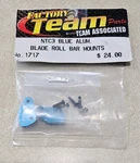 Team Associated 1717 NTC3 Blue Aluminum Blade Roll Bar Mounts New RC10 Ft. Fixed Price $15.00.