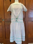Authentic 1920S 1930S Cotton Drop Waist Day Dress Art Deco Buckle Floral. Fixed Price $225.00.