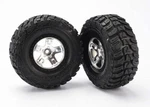 Traxxas Sct Satin Chrome & Black Wheels Kumho Tires (2) TRA5881. Fixed Price $24.95.