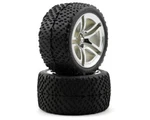 Traxxas Victory Tires W/twin Spoke Rear Wheels (2) (jato) (chrome). Fixed Price $24.95.