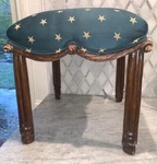 Vtg Drape Swag Wood Footstool Green & Gold Star Upholstery Fabric 17.5 19.5. Fixed Price $249.99.
