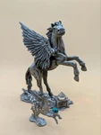 Vintage Pewter Pegasus Rearing Fantasy Winged Horse Crystal Figurine - BA17. Fixed Price $29.90.