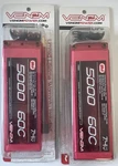 2PK Venom 7.4V 5000MAH 60C 2S Lipo Battery For 1/10 And 1/8 Rc Cars New 15060. Fixed Price $49.97.
