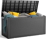 100 Gallon Resin Deck Box, Lockable Patio Outdoor Storage For Furniture, Gar. Fixed Price $123.99.