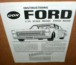Cox Dan Gurney 1966 Ford Stock Car Info Sheet Only 1/25 Slot Photocopy. Fixed Price $27.99.