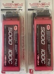 2PK Venom 7.4V 5000MAH 100C 2S Lipo Battery For 1/10 And 1/8 Rc Cars New 15099. Fixed Price $52.97.