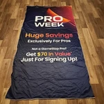 "pro Week Huge Savings" - Gamestop Promotional Fabric Banner 4FT X 7FT. Fixed Price $29.99.