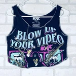 Acdc Blow Up Your Video Graphic Tank Top Womens Small Deconstructed Crop Teal. Fixed Price $12.00.