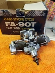 Saito Engine FA-90T Flat Twin Four Stroke Hemi-heads Nice!. Fixed Price $499.99.