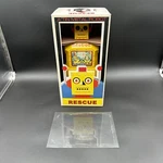 Rescue R-1 Tin Metal Robot Toy Bump Go Battery Operated Rocket Usa 2003 Yellow. Fixed Price $99.99.
