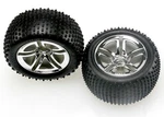 Traxxas 5572R - Alias Tires, Twin Spoke 2.8" Wheels, Chrome, Nitro Rear (2). Fixed Price $27.21.