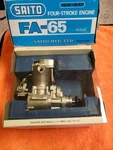 Saito Engine FA-65 Hemi-head Four Stroke Nib L23. Fixed Price $399.99.