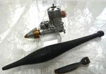 Rossi R15R Speed F2A Engine Set: Tuned Pipe, Nelson Head, Single Blade Prop. Fixed Price $480.00.