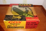 Cox Vintage L-4 Grasshopper 049 Powered Airplane, Skylon Reel And Original Box. Fixed Price $210.00.
