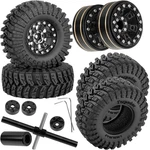 Rc 1.3 Beadlock Wheels And Tires Single & Dually For 1/18 TRX4M ASCENT-18,1/2. Fixed Price $50.36.