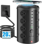 Tower Power Strip With 15W Wireless Charger, 20FT Extension Cord, 16 Ac Outlets. Fixed Price $77.41.