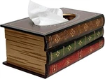 Vintage Wooden Box Cover Antique Book Style Holder For Loose Tissues. Fixed Price $19.99.