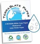Terraslate Copy Paper Waterproof Laser Printer Rain Weatherproof Mil 25-SHEETS. Fixed Price $27.99.