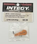 Integy #C23941ORANGE, Billet Machined Alloy Servo Horn 25T (R=20, 24MM) Inv. 12. Fixed Price $8.99.