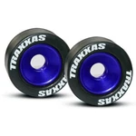 Traxxas Aluminum Wheelie Bar Wheels W/ Rubber Tires (blue Anodized) (5186A). Fixed Price $19.95.