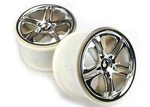 Traxxas 5172X Split Spoke 3.8" Chrome Wheels For T-maxx And Others Pair. Fixed Price $11.00.