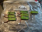 Dromida Kodo 3.7V 350MAH 25C 1.3WH Lipo Batteries DIDE1550 X7. Fixed Price $29.00.
